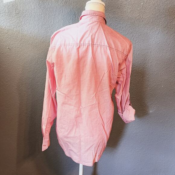 Michael Brandon Snap Down Tab roll long sleeve western rodeo shirt Size small - Picture 4 of 8